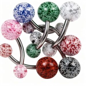 plastic glitter belly ring