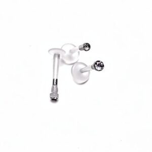 clear top plastic flatback earings